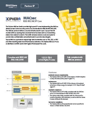 Xiphera MACsec datasheet thumbnail